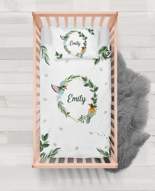 Birds Personalized Baby Toddler Duvet Cover