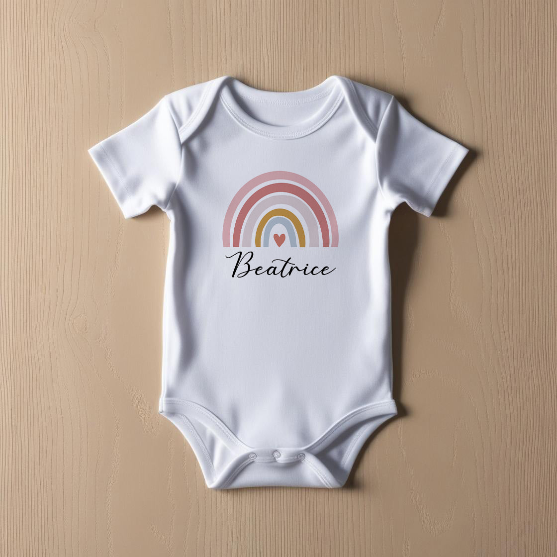 Pink Rainbow Baby Bodysuit