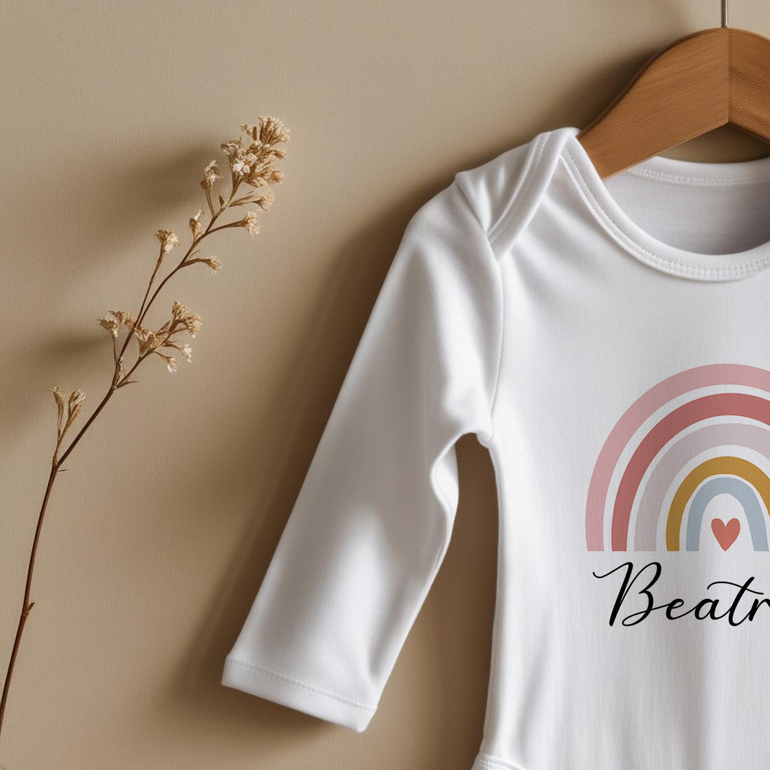 Pink Rainbow Baby Bodysuit