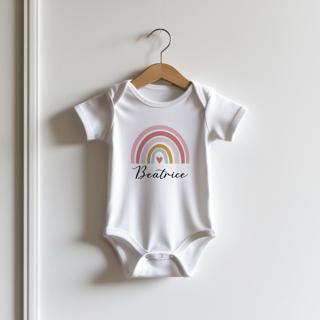 Pink Rainbow Baby Bodysuit