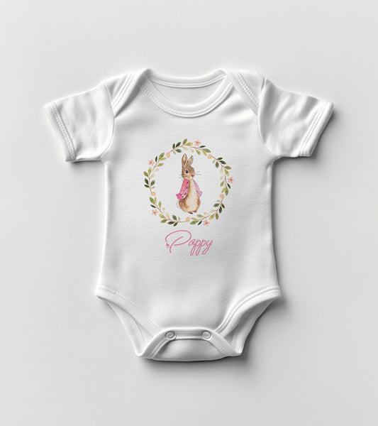 Pink Peter Rabbit Baby Bodysuit