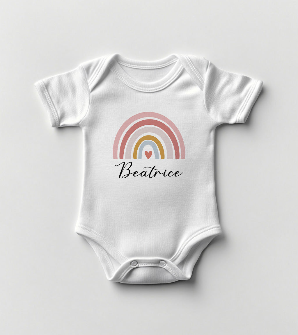 Pink Rainbow Baby Bodysuit