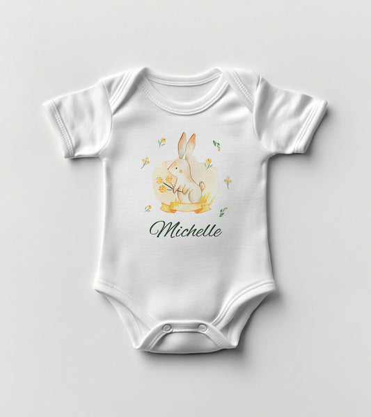 Flower Rabbit Baby Bodysuit