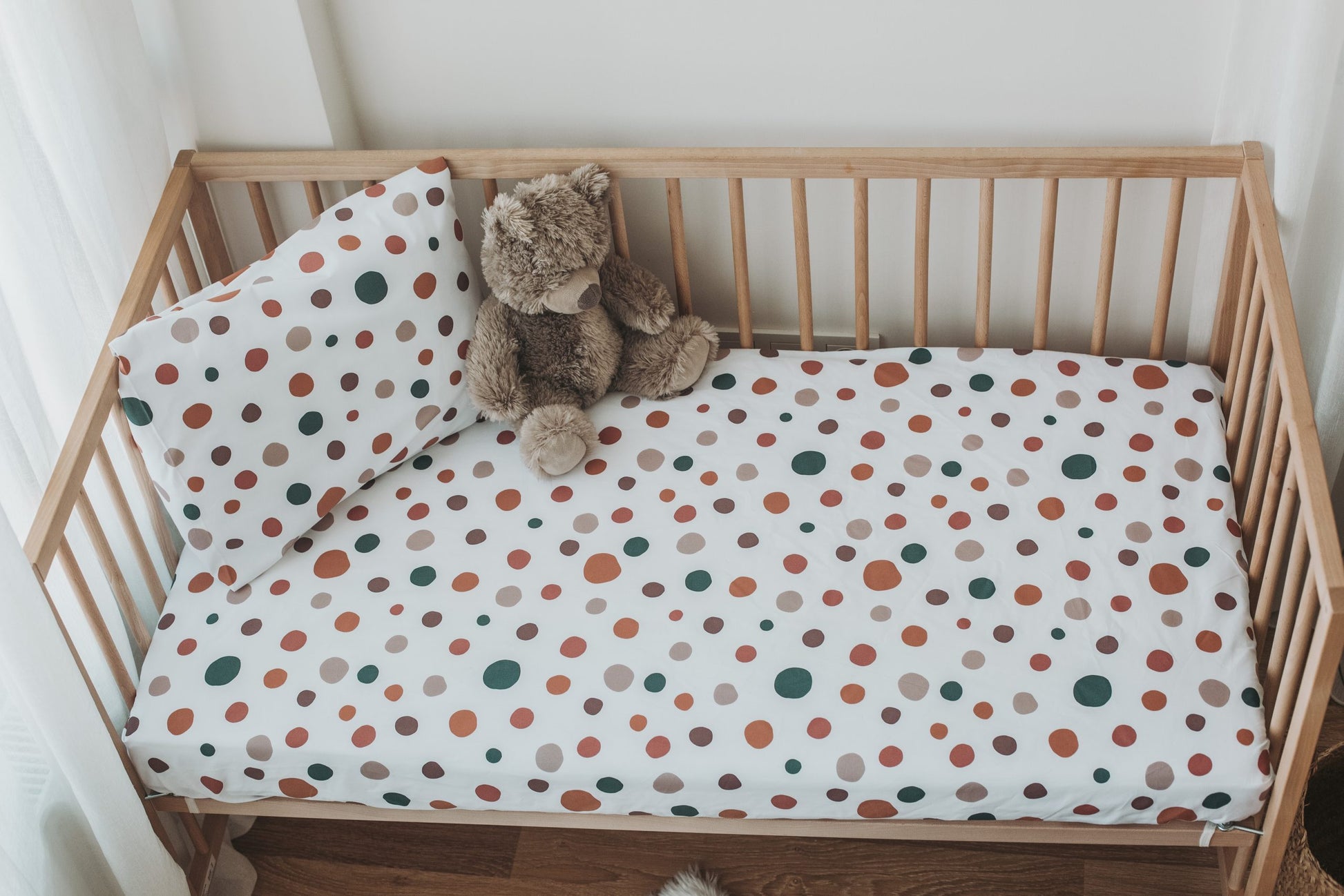 Dotted Crib Sheet Fitted Cotbed Sheet - Blzandco