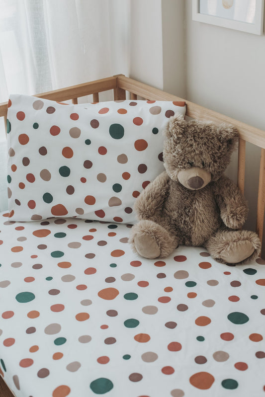 Dotted Crib Sheet Fitted Cotbed Sheet