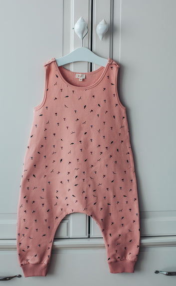 Pink Flowers Dungarees