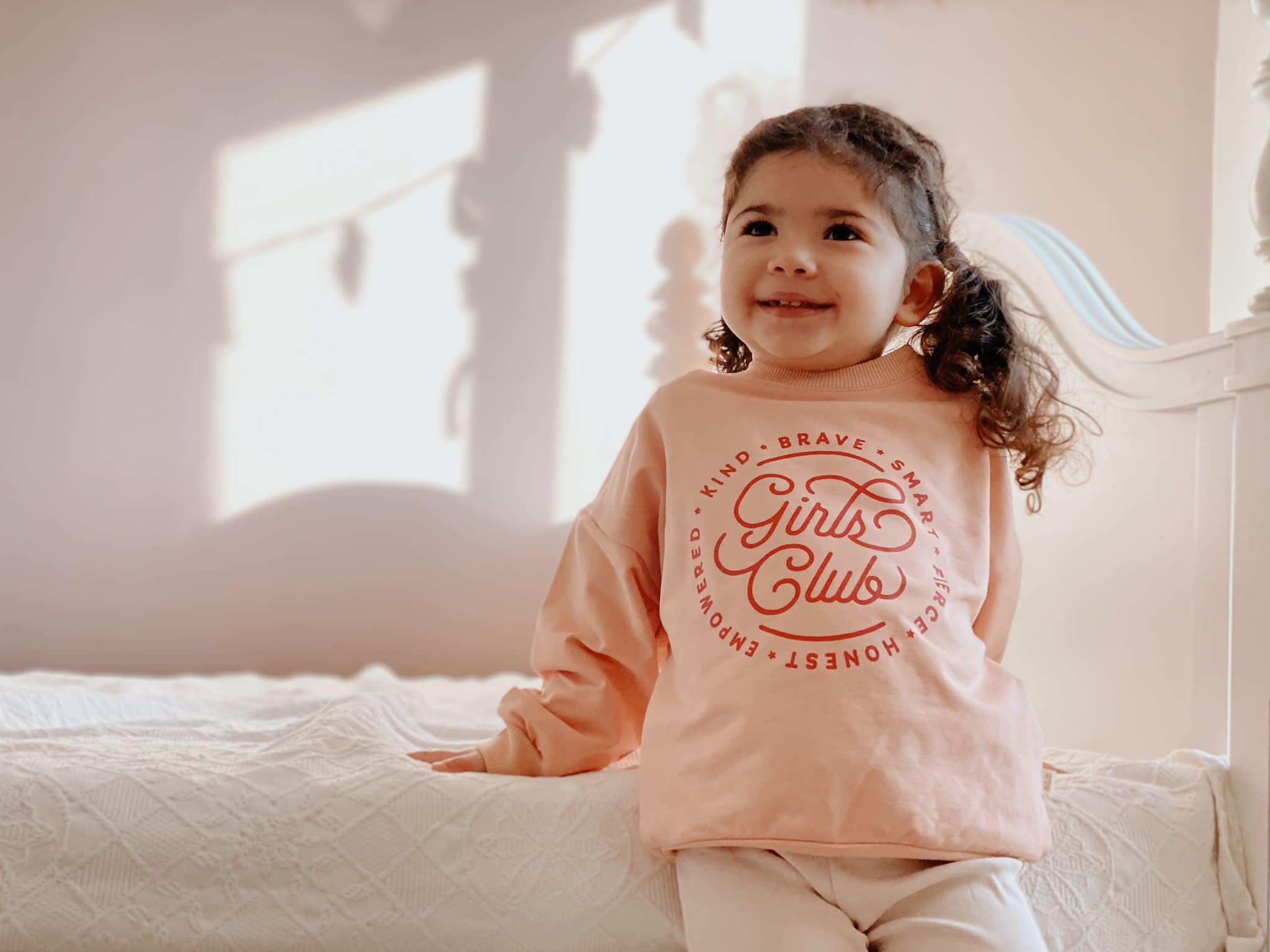 Pink ‘Girls Club’  Kids Sweat - Blzandco