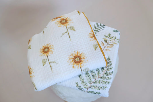 Sunflower Muslin 4 Layer Blanket 120x120 cm