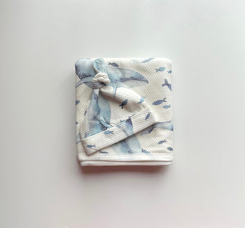 Whale Baby Blanket and Hat