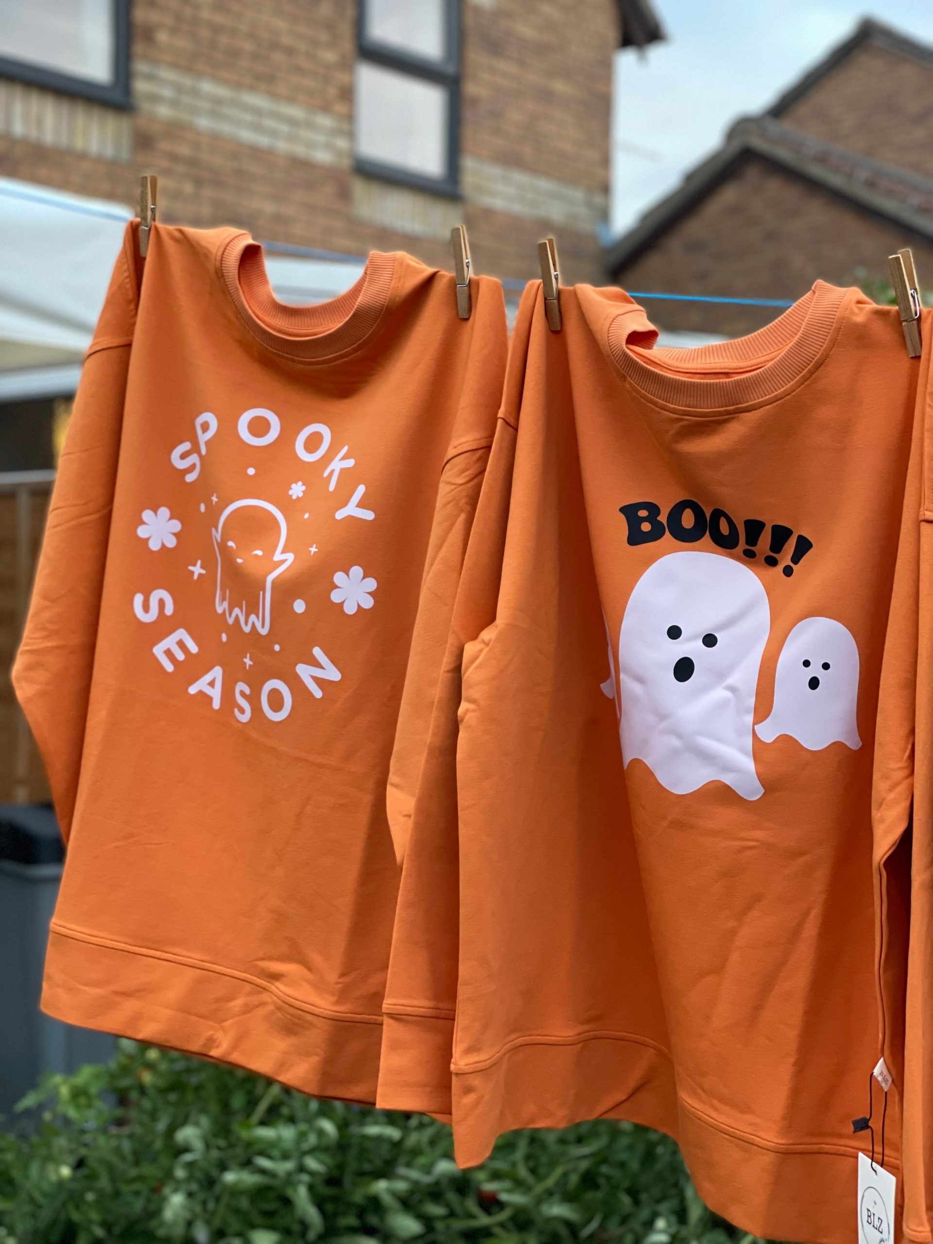 Halloween Orange Printed Mom Sweatshirt - Blzandco
