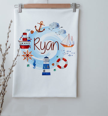 Lighthouse Personalized Baby Blanket
