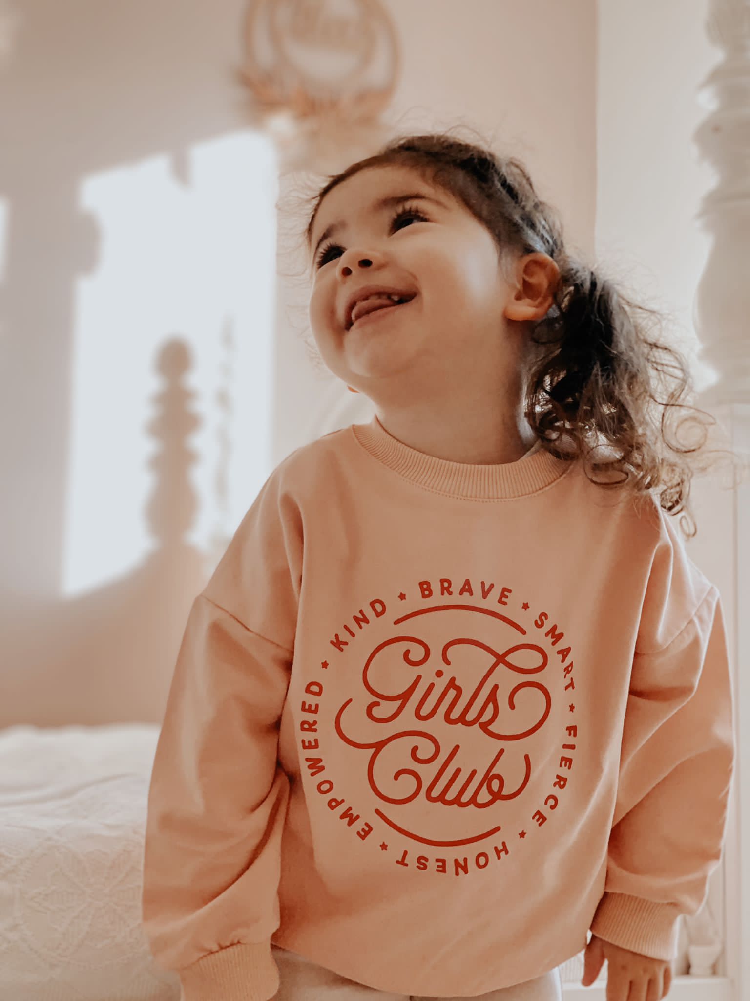 Pink ‘Girls Club’  Kids Sweat - Blzandco