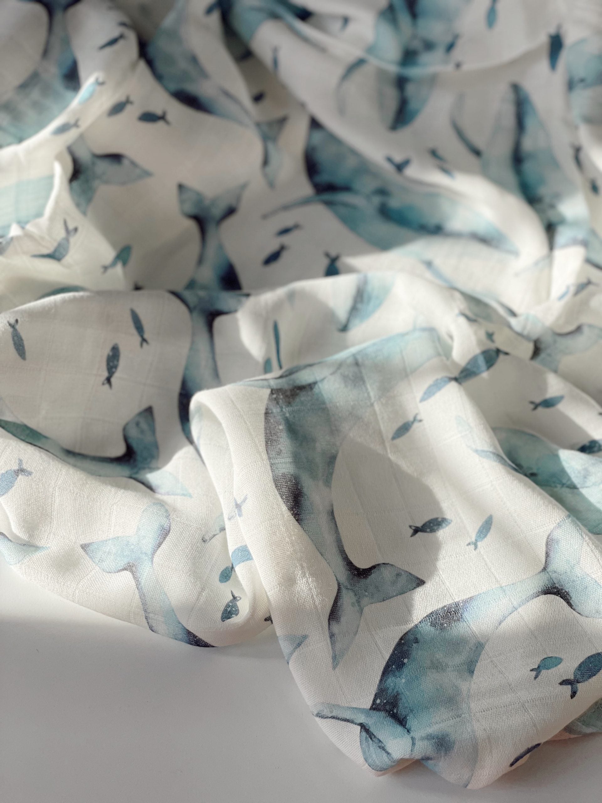 Whale Muslin Swaddle - Blzandco