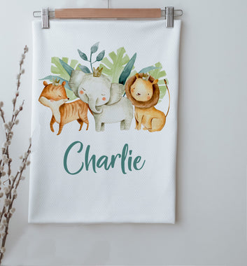 Jungle Animals Personalized Baby Blanket