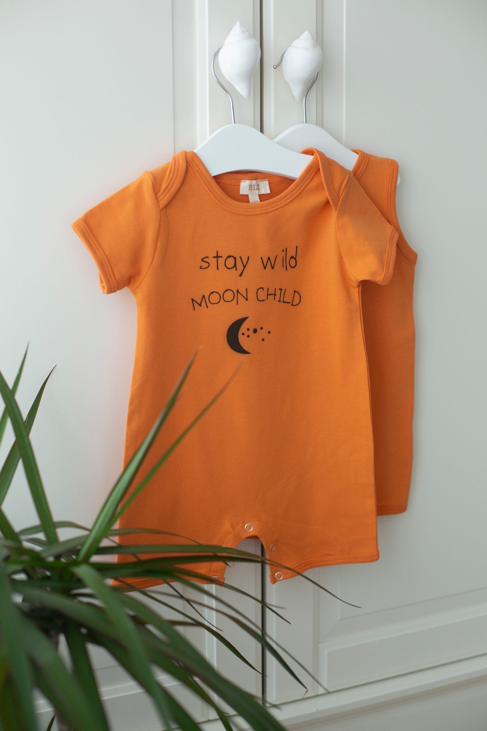 Orange Color 2 Pieces Set Summer Short Overall - Blzandco