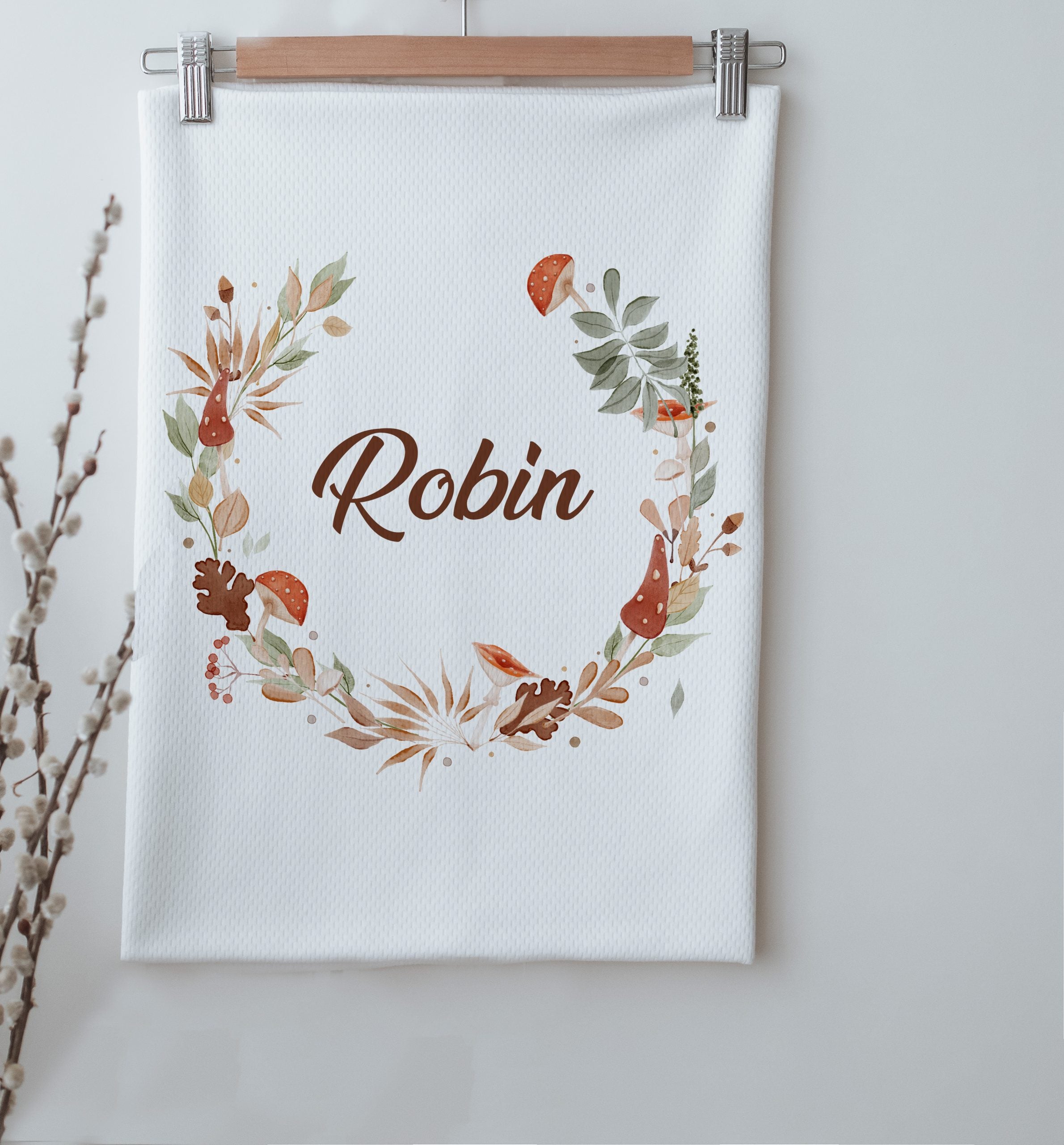 Mushroom Personalized Baby Blanket