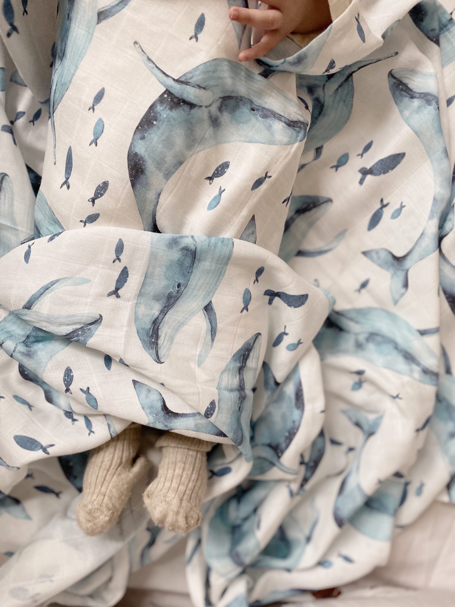 Whale Muslin Swaddle - Blzandco