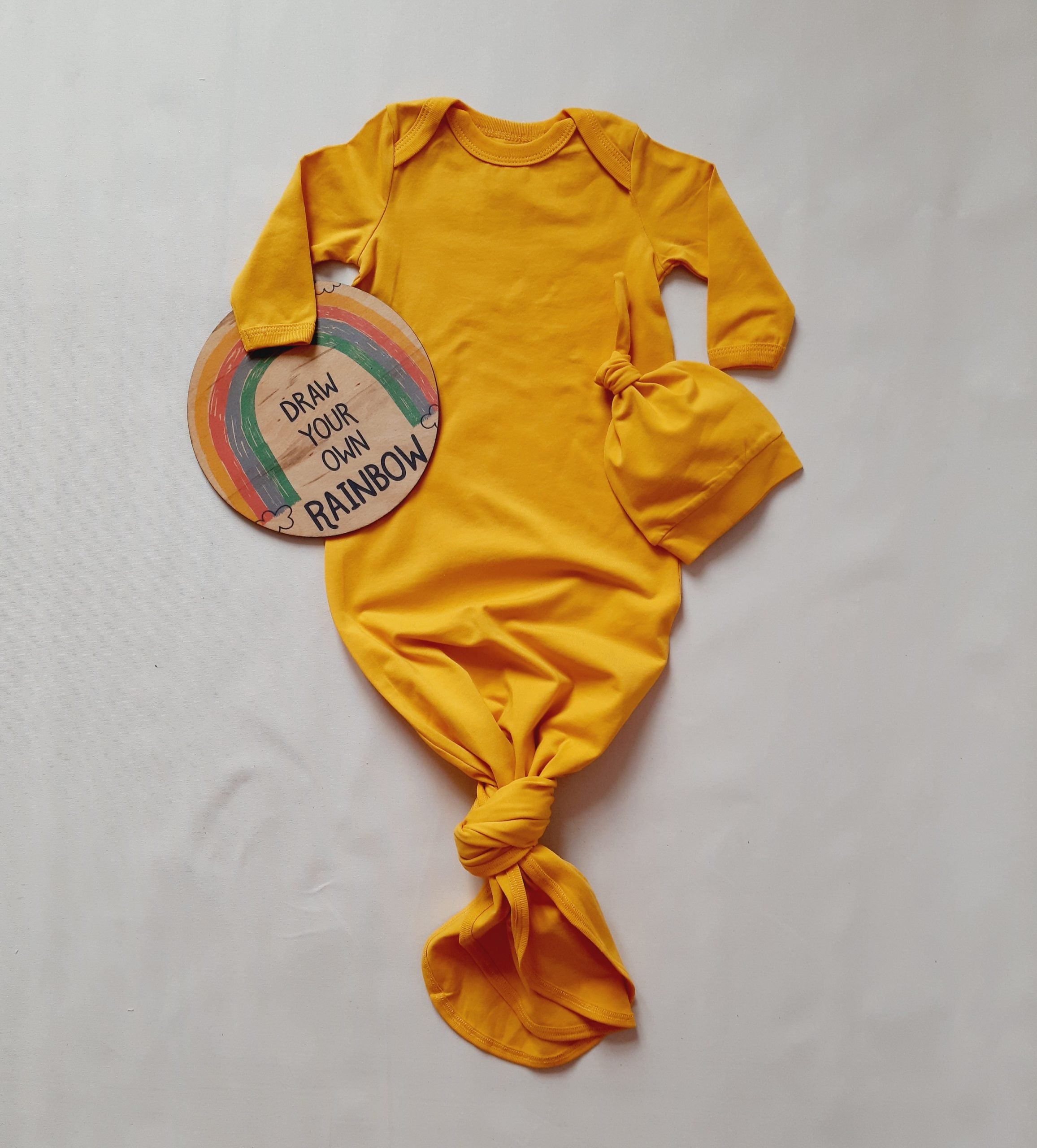 Yellow Knotted Gown and Hat - Blzandco