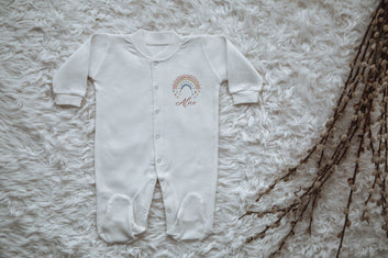 Soft Rainbow Personalized Baby Jumpsuit