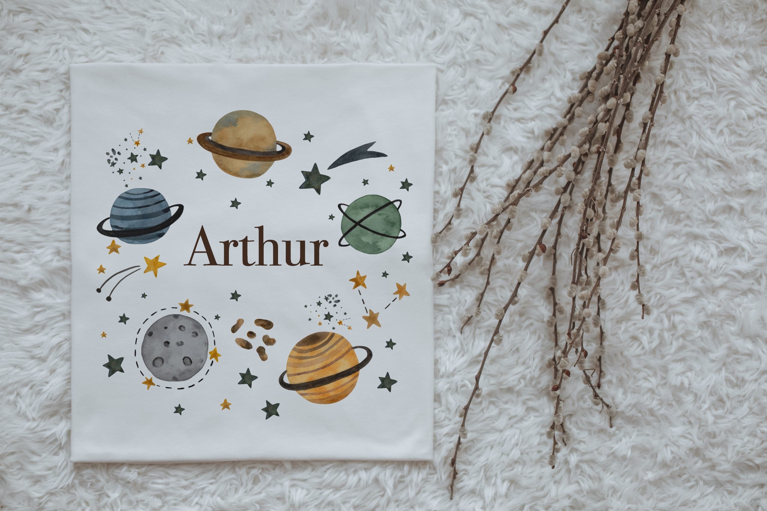 Space Personalized Baby Blanket