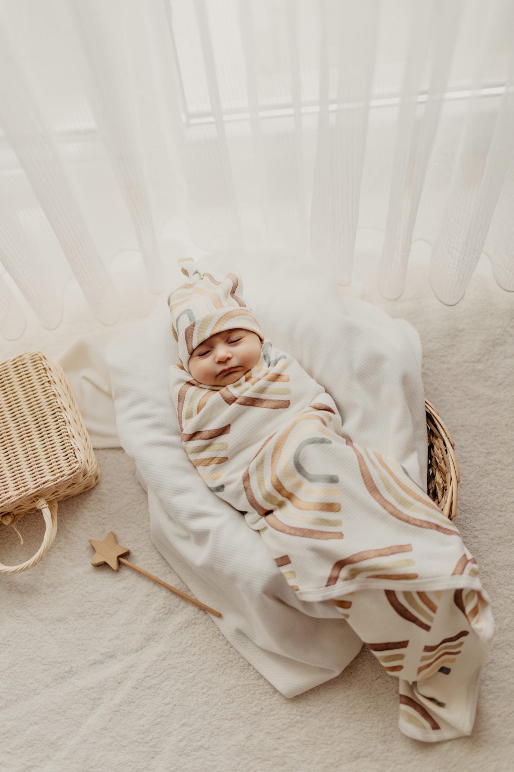Watercolor Rainbow Baby Blanket &amp; Hat - Blzandco