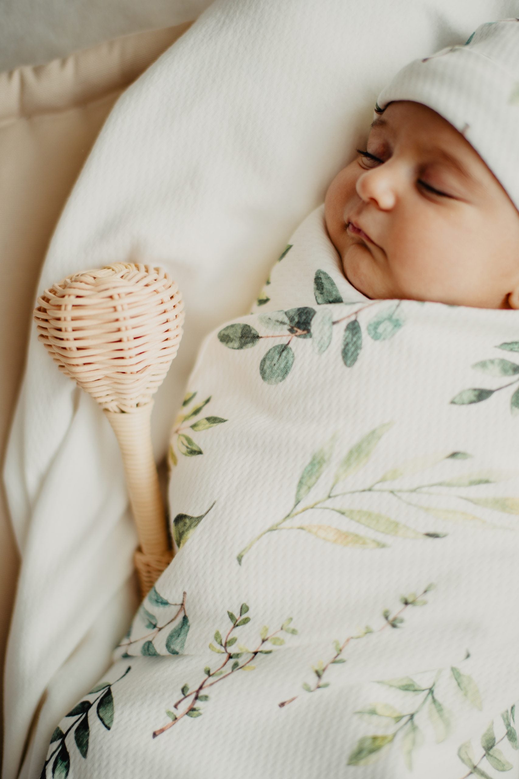 Naturel Leaf Baby Blanket and Hat - Blzandco