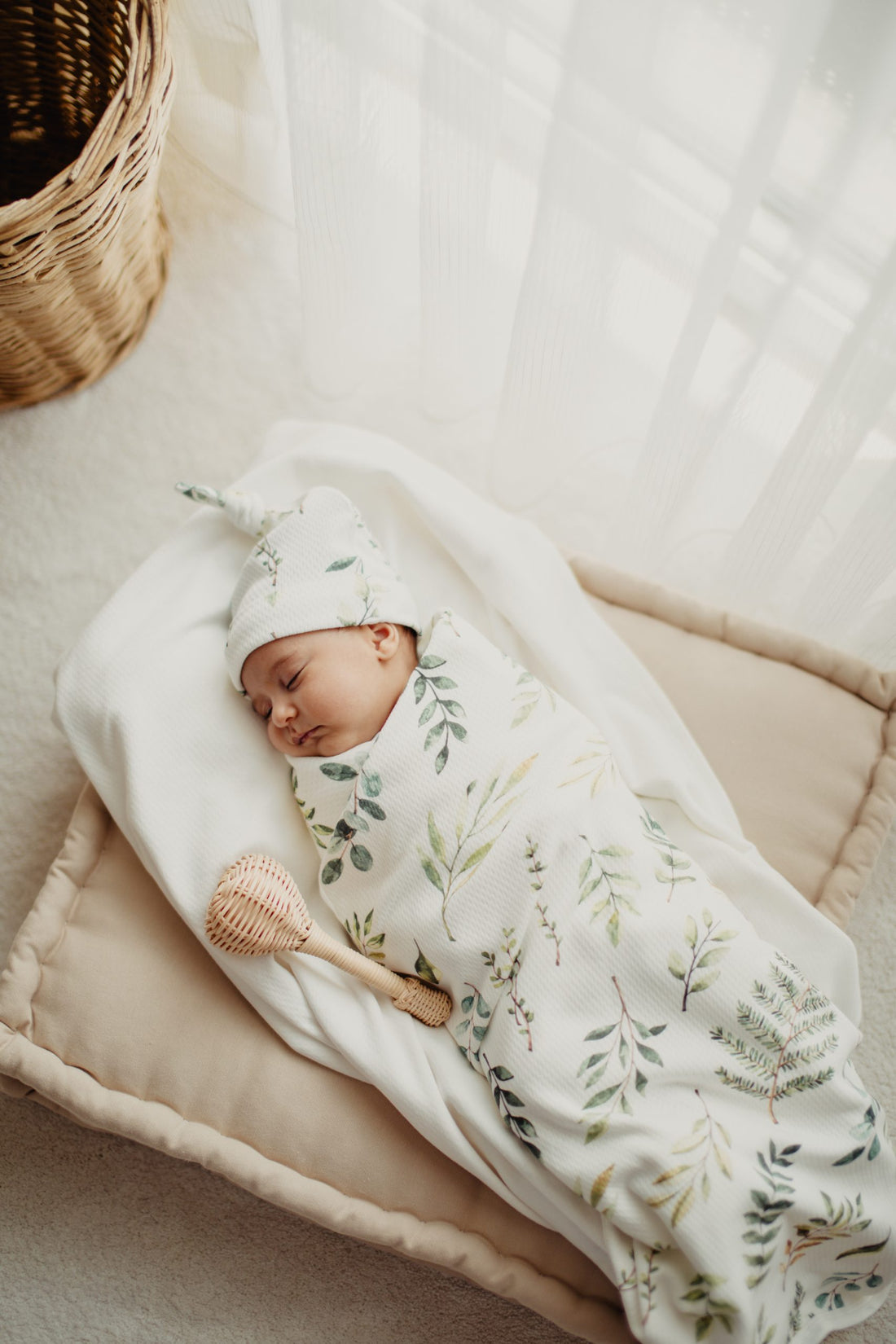 Naturel Leaf Baby Blanket and Hat - Blzandco