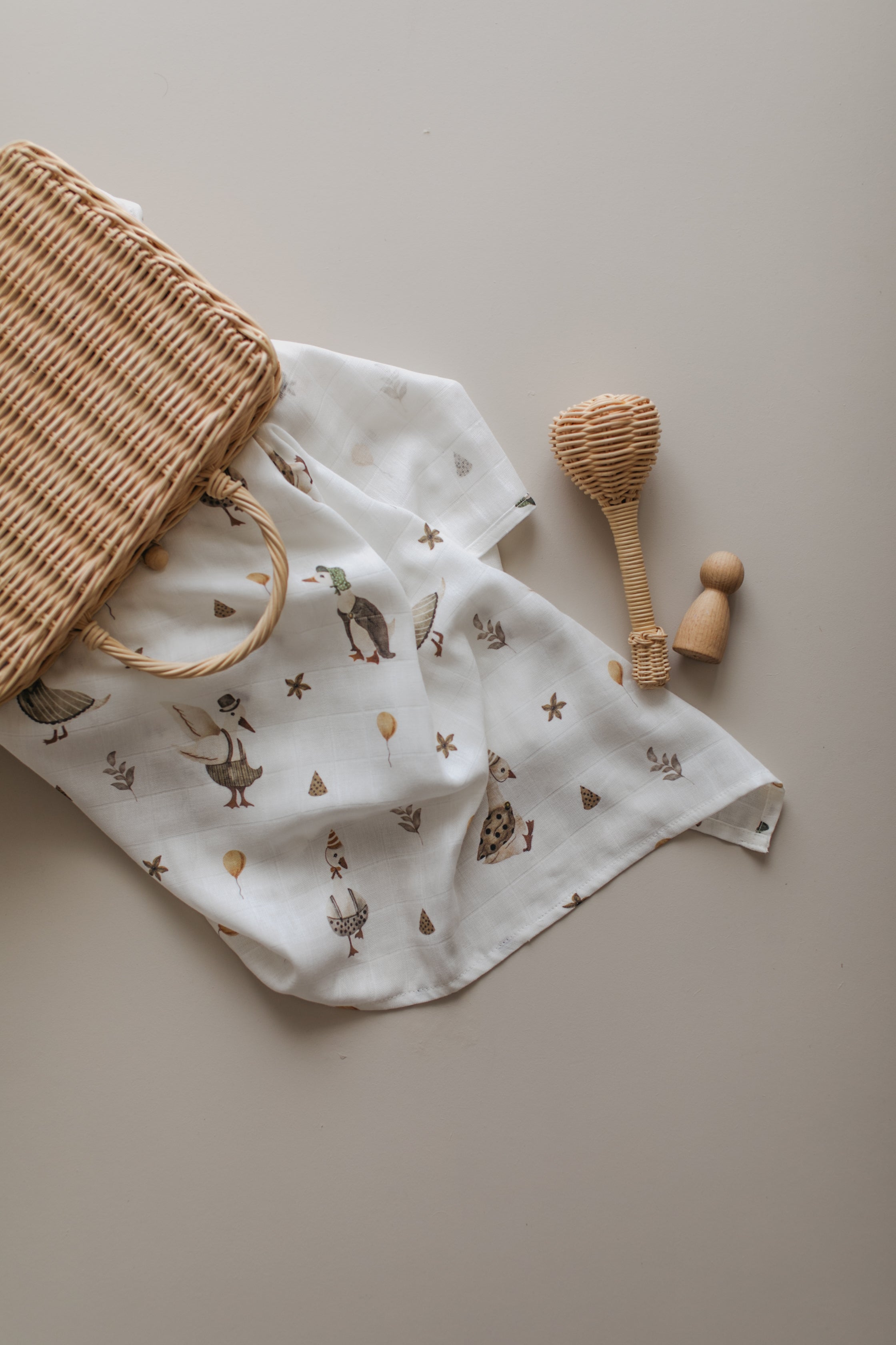 Family Ducks Muslin Swaddle