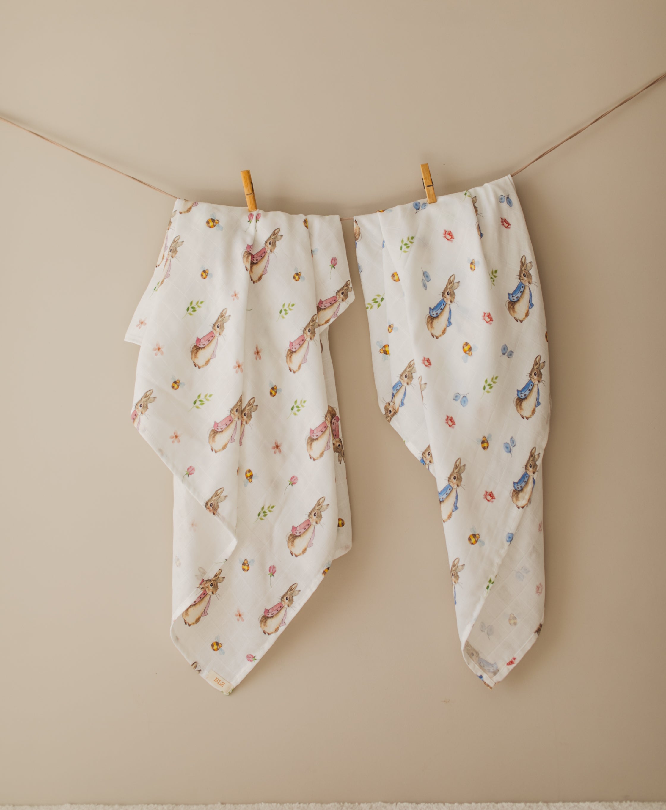 Pink Rabbit Muslin Swaddle
