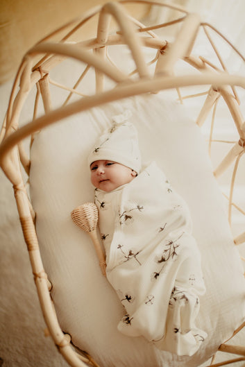 Cotton Flower Baby Blanket with Hat - Blzandco