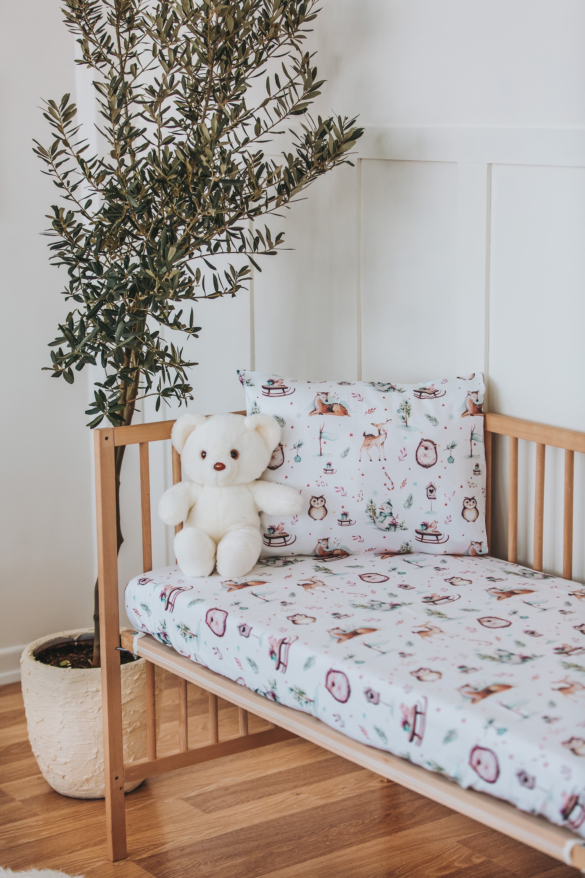 Winter Animals Fitted Crib Sheet