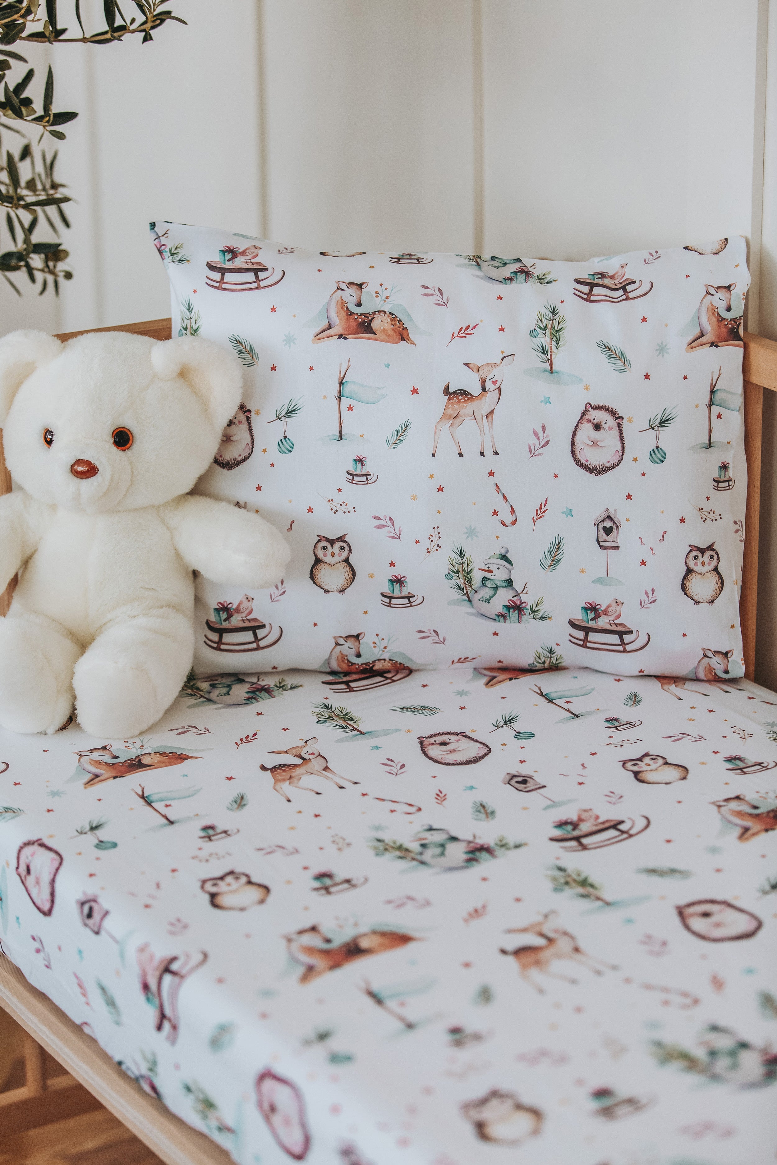 Winter Animals Fitted Crib Sheet